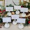 Kate Aspen Place Card Holders (Place Cards Included) - Set of 12 - Table Number Holder for Weddings, Snow Flurry Flocked Glass Ornament for Table Assignments at Bridal Showers or Anniversaries